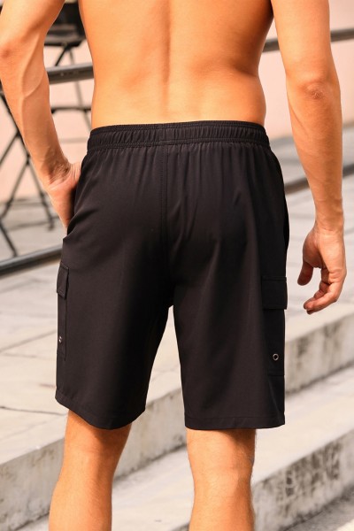 SILKWORLD Men's Swim Trunks with Compression Liner Quick Dry Bathing Suits 9 Inch Swimming Shorts with Cargo Pockets