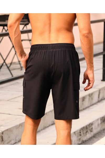 SILKWORLD Men's Swim Trunks with Compression Liner Quick Dry Bathing Suits 9 Inch Swimming Shorts with Cargo Pockets