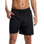 SILKWORLD Mens Swimming Trunks with Compression Liner Bathing Suit Quick-Dry Swim Shorts with Zipper Side Pockets