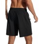 SILKWORLD Mens Swimming Trunks with Compression Liner Bathing Suit Quick-Dry Swim Shorts with Zipper Side Pockets