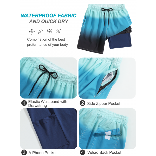 Short De Bain Homme ITRY Stretch Imperméable Séchage Rapide - Taille S à XXL