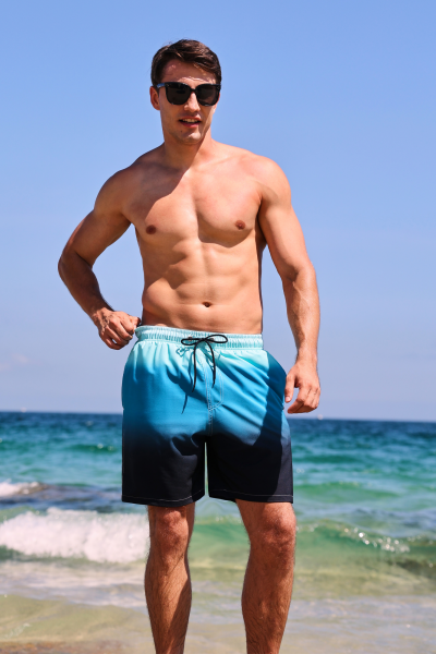 SILKWORLD Mens Swim Trunks 2 in 1 Quick Dry Swim Shorts Men's Bathing Suits with Compression Liner