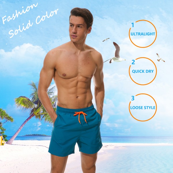 SILKWORLD Mens Swim Trunks Quick Dry Beach Shorts with Pockets