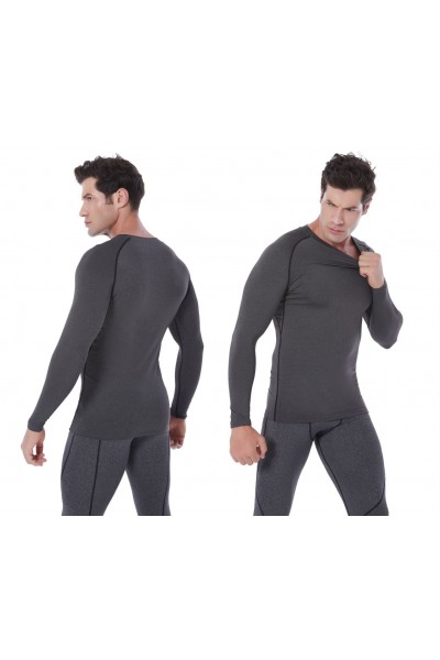 SILKWORLD Men's Long-Sleeve Compression Shirt Base-Layer Running Top SILKWORLD Men's Long-Sleeve Compression Shirt Base-Layer Running Top