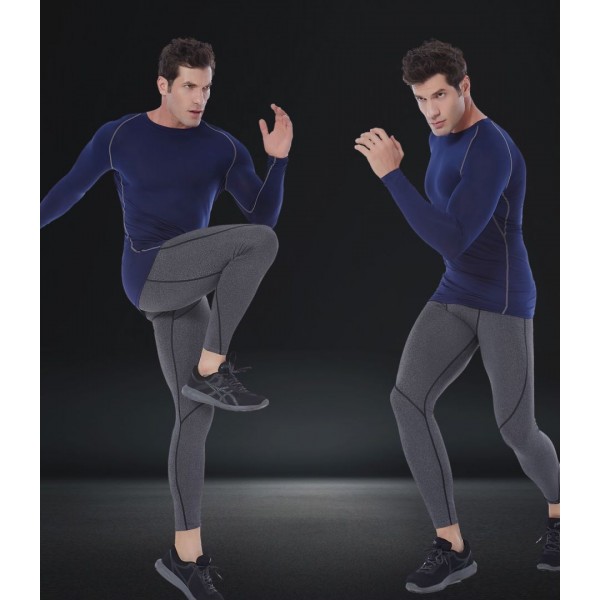 SILKWORLD Mens Long-Sleeve Compression Shirt Base-Layer Running Top