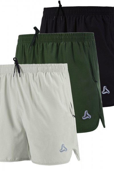 SILKWORLD Men's Workout Shorts Stretch Running Shorts Quick Dry Lightweight Summer Shorts with Zipper Pockets (Pack of 1,2,3)