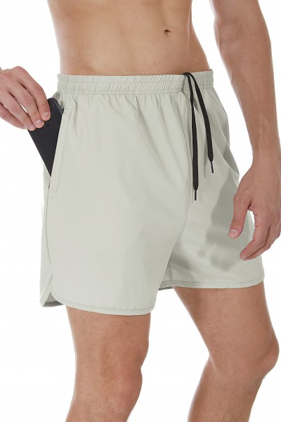 SILKWORLD Men's Workout Shorts Stretch Running Shorts Quick Dry Lightweight Summer Shorts with Zipper Pockets (Pack of 1,2,3)