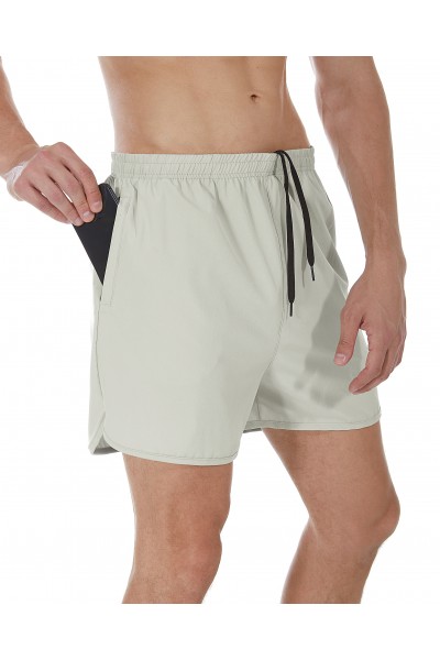 SILKWORLD Men's Workout Shorts Stretch Running Shorts Quick Dry Lightweight Summer Shorts with Zipper Pockets (Pack of 1,2,3)