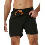 SILKWORLD Mens Swimming Trunks with Compression Liner 2 in 1 Quick-Dry Swim Shorts with Zipper Pockets