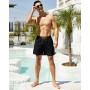 SILKWORLD Mens Swimming Trunks with Compression Liner 2 in 1 Quick-Dry Swim Shorts with Zipper Pockets