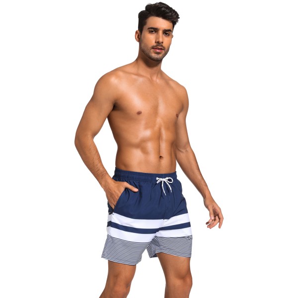 SILKWORLD Quick Dry Mens Swimming Trunks with Compression Liner Bathing Suit Swim Shorts with Zip Pockets