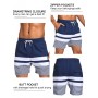 SILKWORLD Quick Dry Mens Swimming Trunks with Compression Liner Bathing Suit Swim Shorts with Zip Pockets