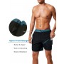 SILKWORLD Mens 2 in 1 Swim Trunks Quick Dry 7 Inch Beach Shorts with Compression Liner and Pockets